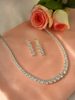 Rhodium Plated Elegant Solitaire Necklace Set
