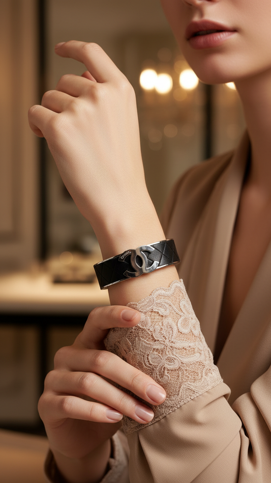 AUREVA NOIRLOCK™ ANTI-TARNISH LEATHER CUFF BRACELET