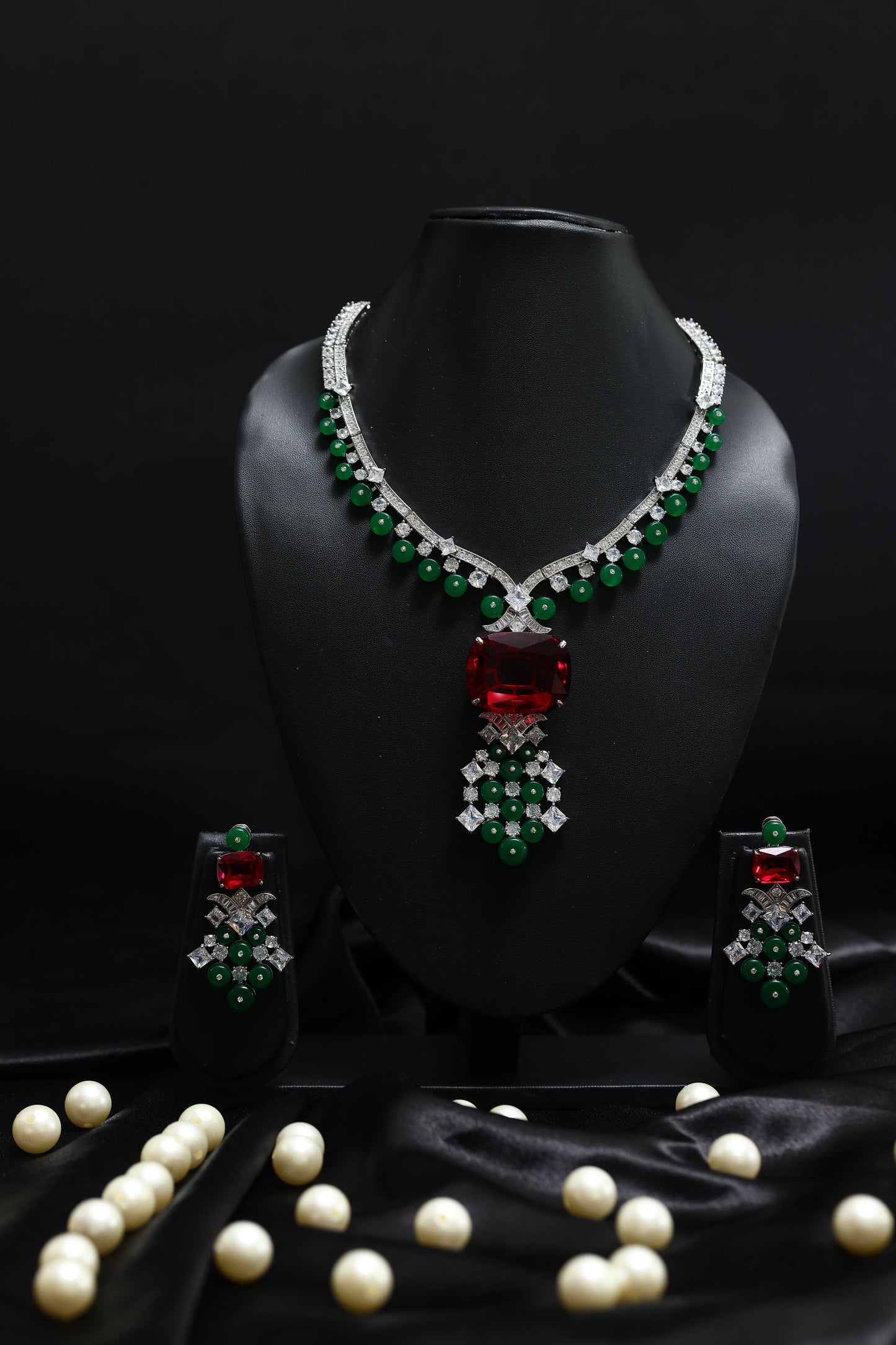 the imperial emerald & ruby necklace set