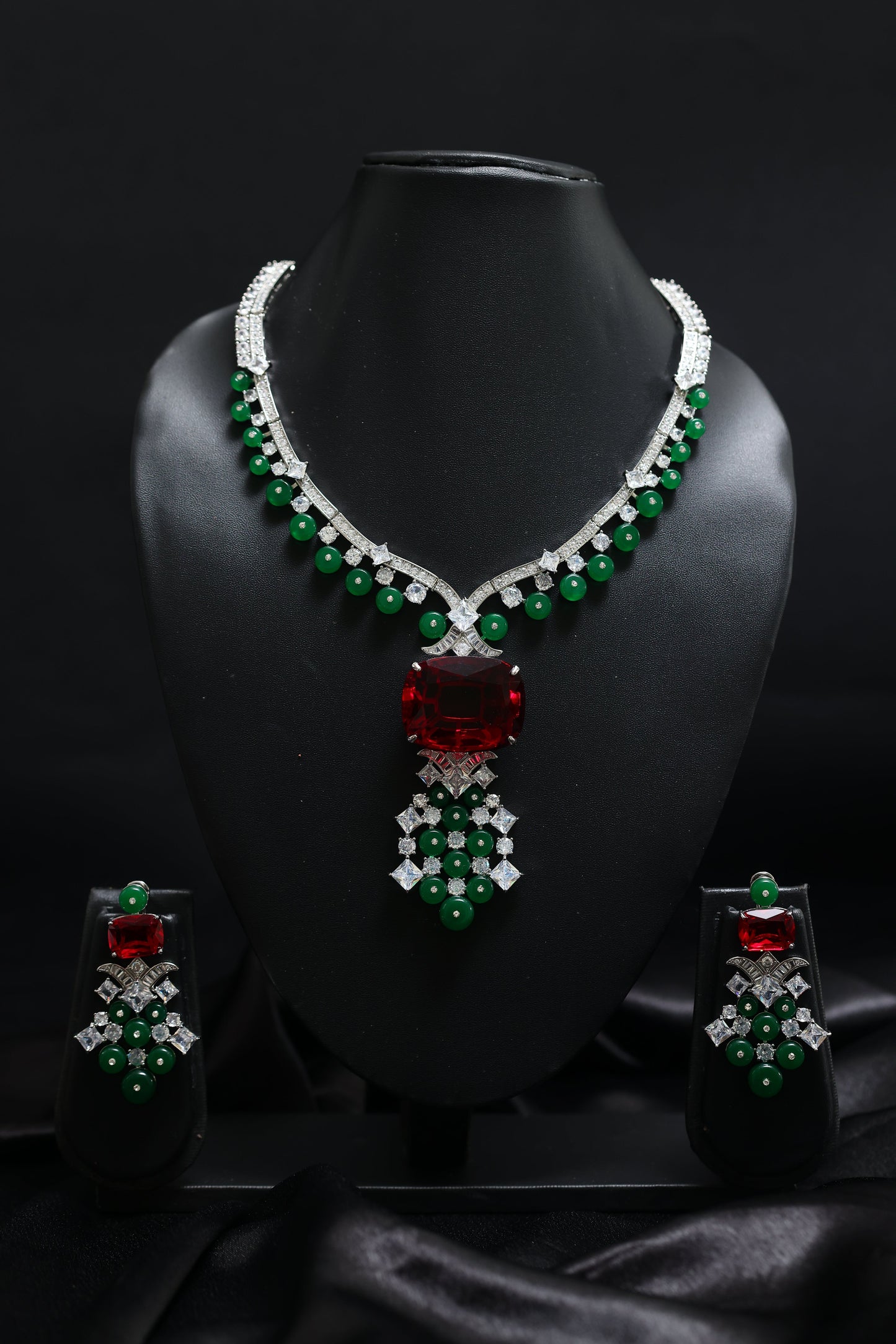 the imperial emerald & ruby necklace set