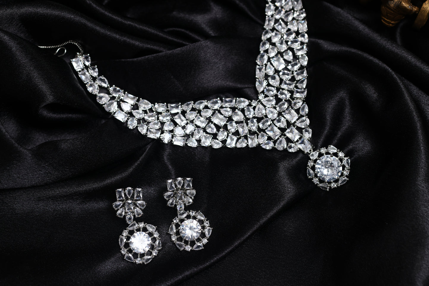 calire moissanite diamond necklace set