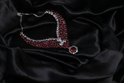 Calire Moissanite Ruby Necklace Set