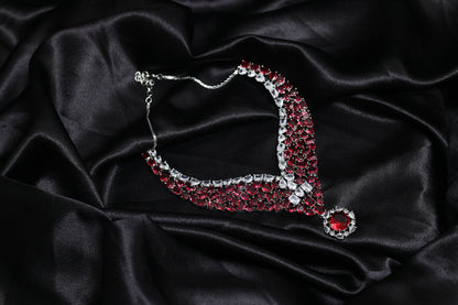 Calire Moissanite Ruby Necklace Set