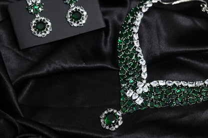 Calire Moissanite Emerald Necklace Set