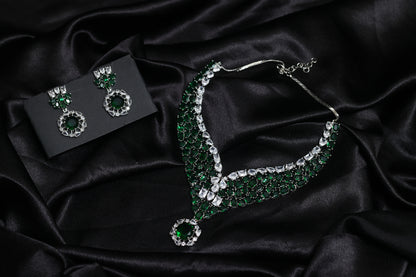 Calire Moissanite Emerald Necklace Set