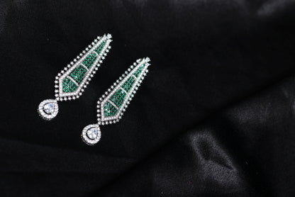 Green Emerald and Diamond Choker Necklace Set