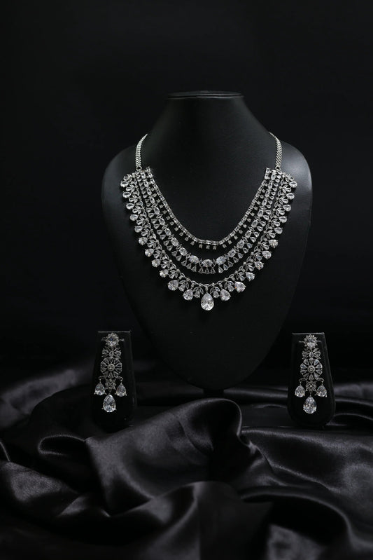 Beautiful 3 Layered Cubic Zerconia Bridal Set