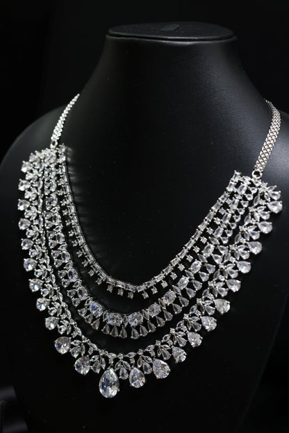 Beautiful 3 Layered Cubic Zerconia Bridal Set