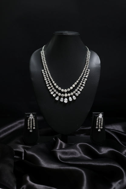 Designer Multi Strand Diamond Necklace Set