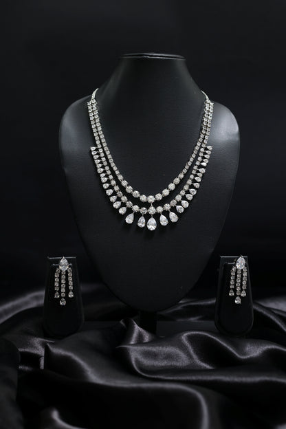 Designer Multi Strand Diamond Necklace Set