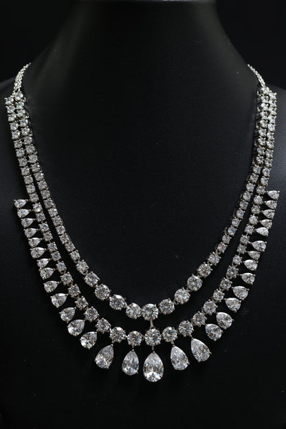 Designer Multi Strand Diamond Necklace Set