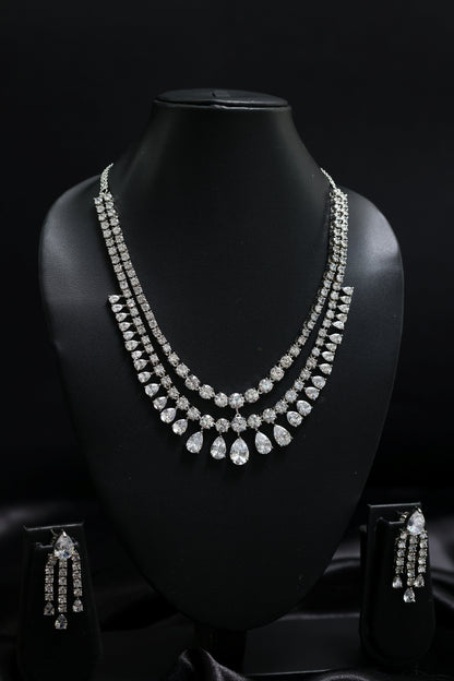 Designer Multi Strand Diamond Necklace Set