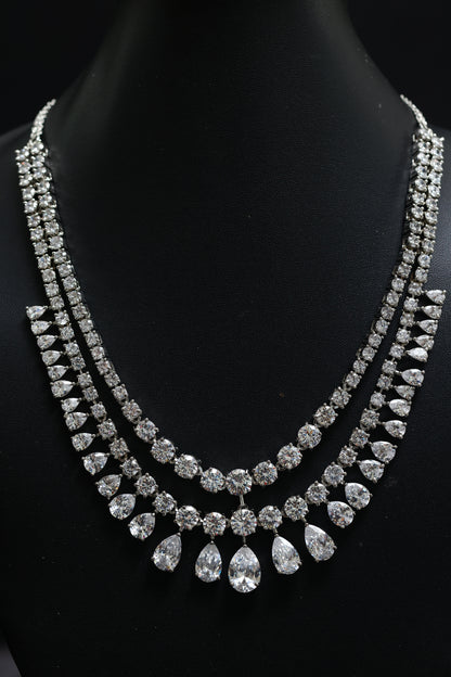 Designer Multi Strand Diamond Necklace Set