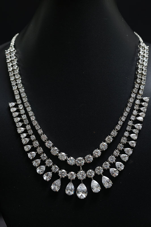 Designer Multi Strand Diamond Necklace Set