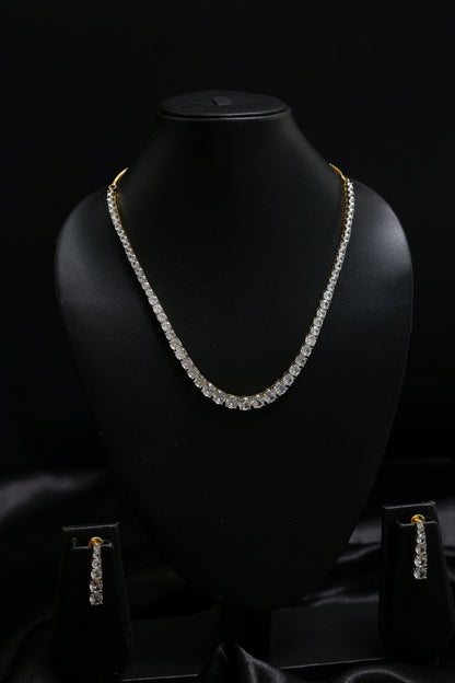 Gold Plated Elegant Solitaire Necklace Set