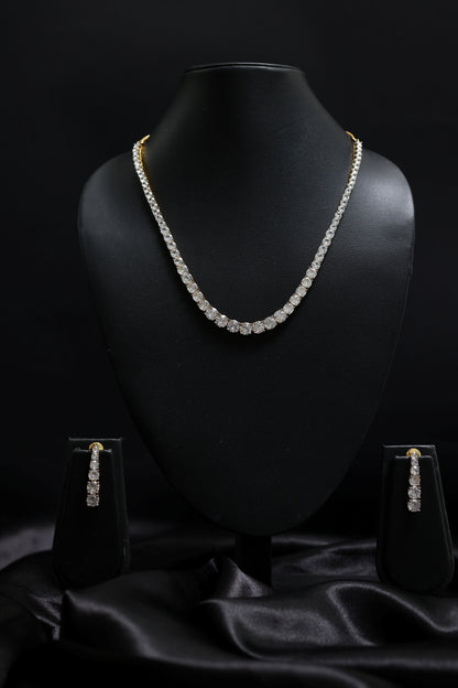 Gold Plated Elegant Solitaire Necklace Set