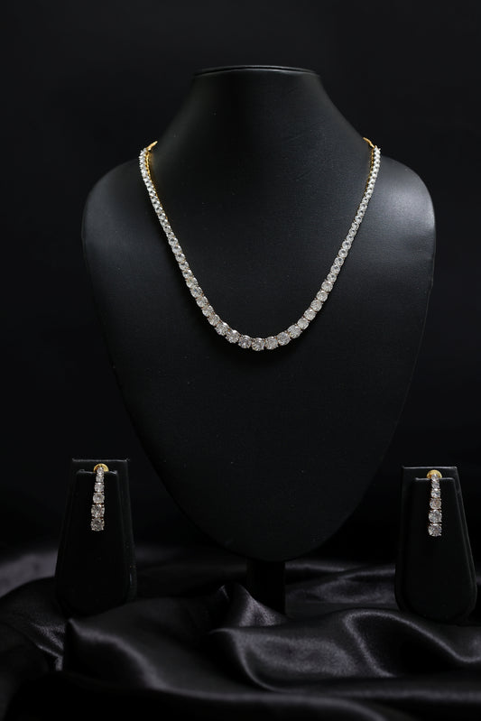 Gold Plated Elegant Solitaire Necklace Set