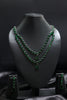 Elegant Green Emerald Cascading Necklace Set