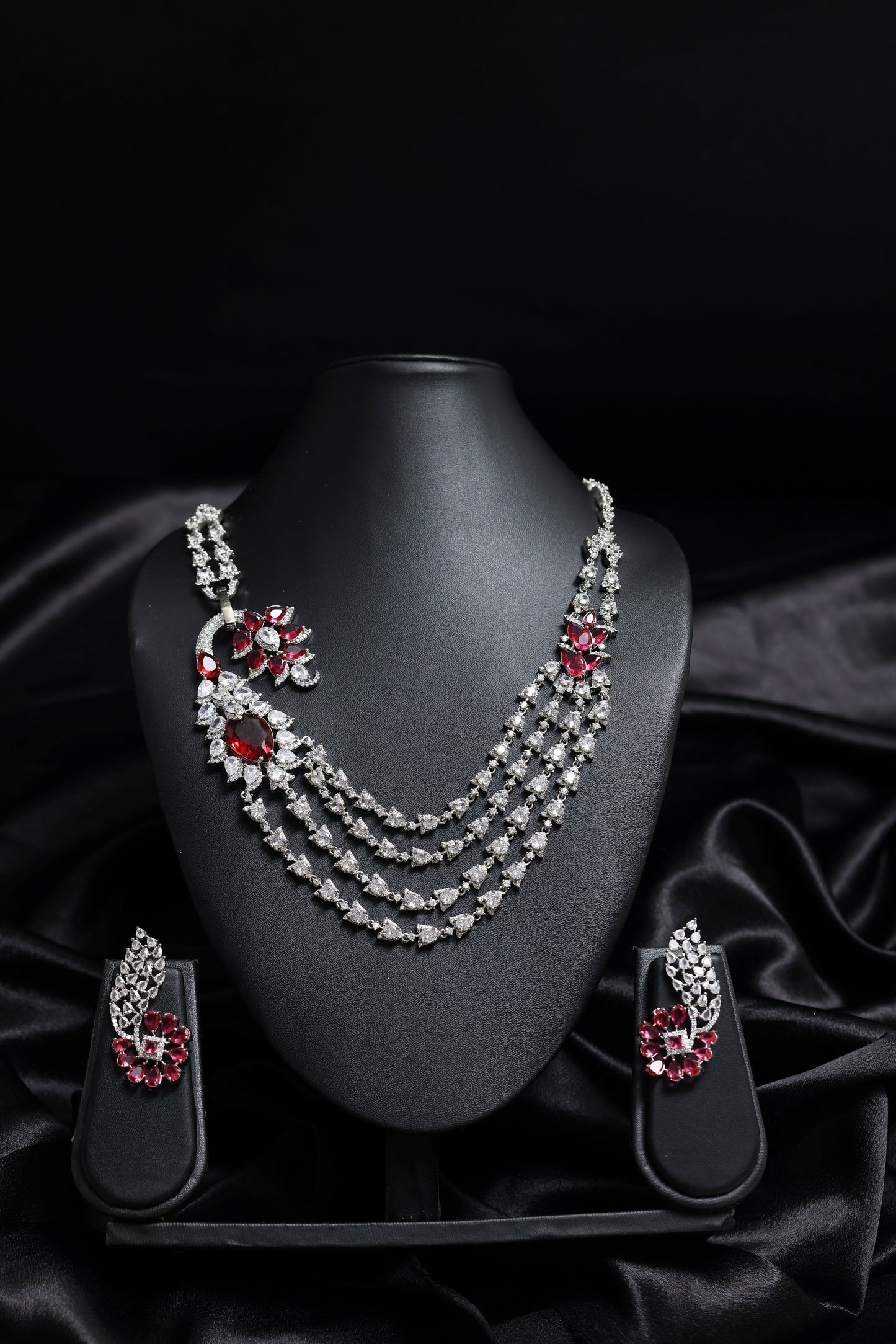 the regal empress ruby & diamond necklace set
