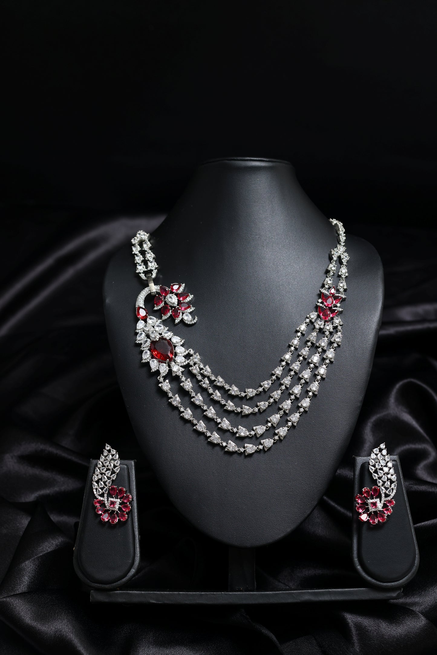 the regal empress ruby & diamond necklace set