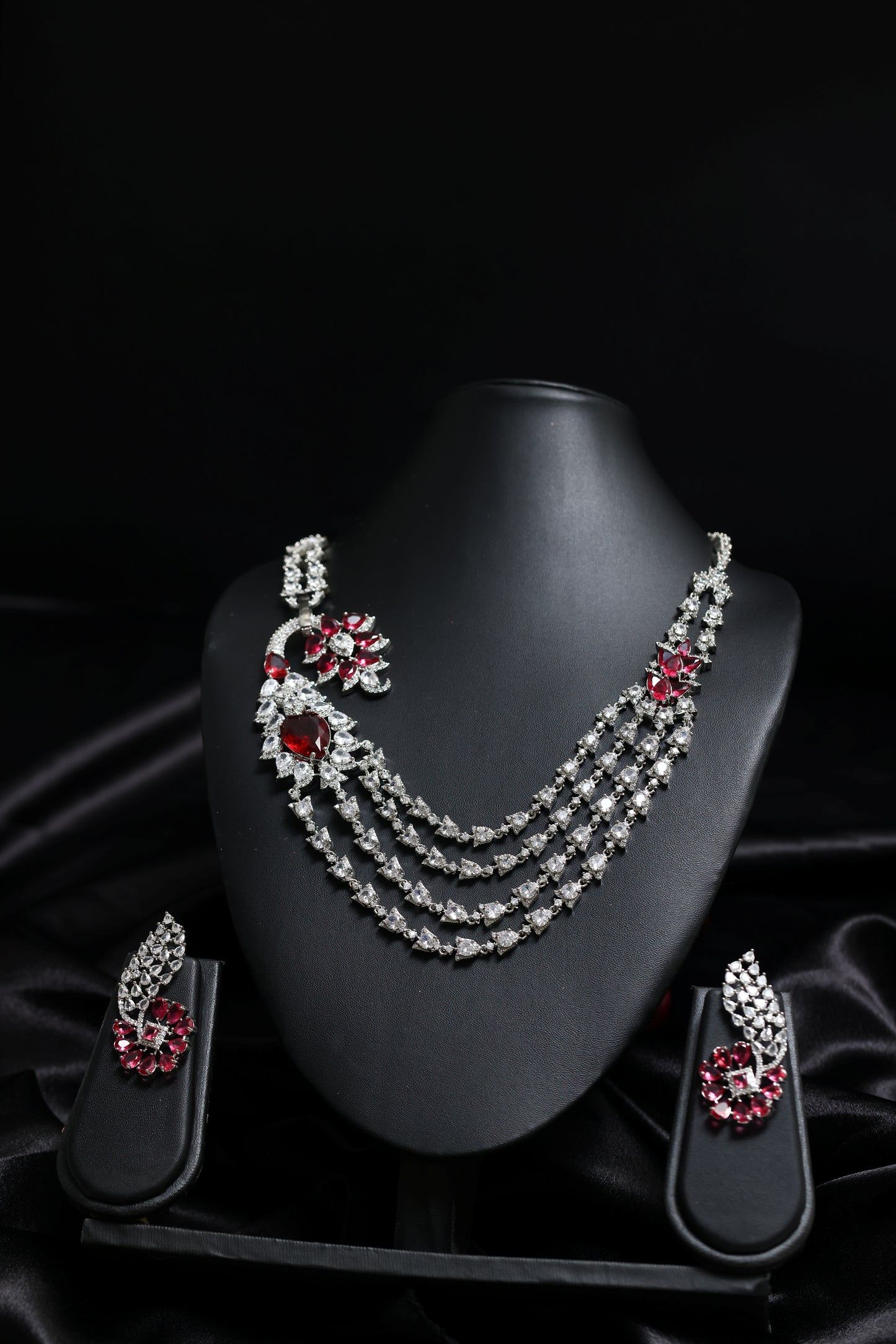 the regal empress ruby & diamond necklace set
