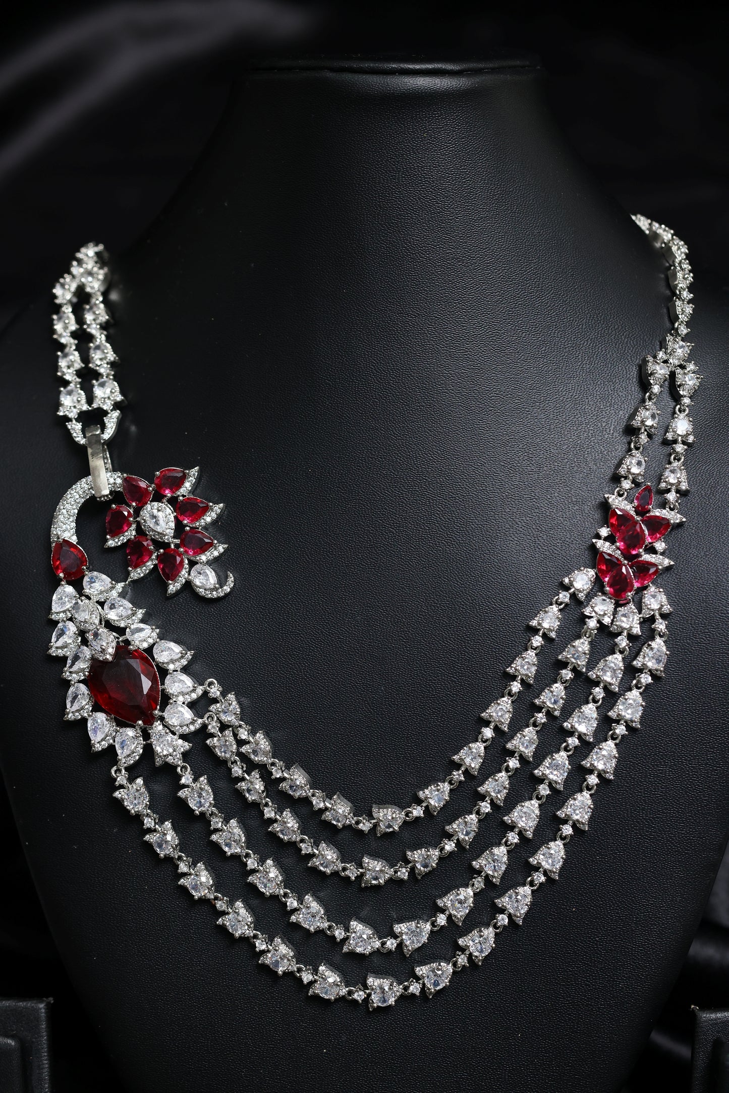 the regal empress ruby & diamond necklace set