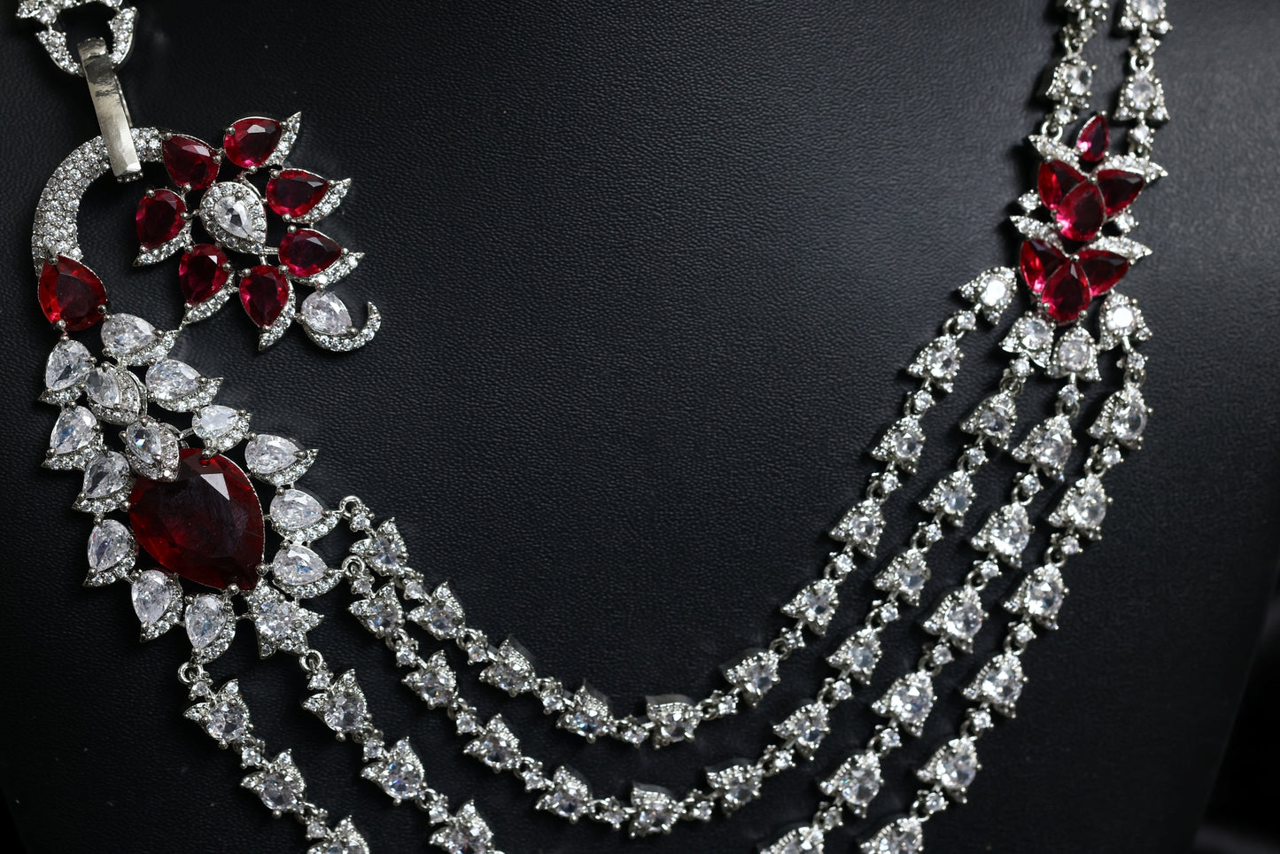 the regal empress ruby & diamond necklace set