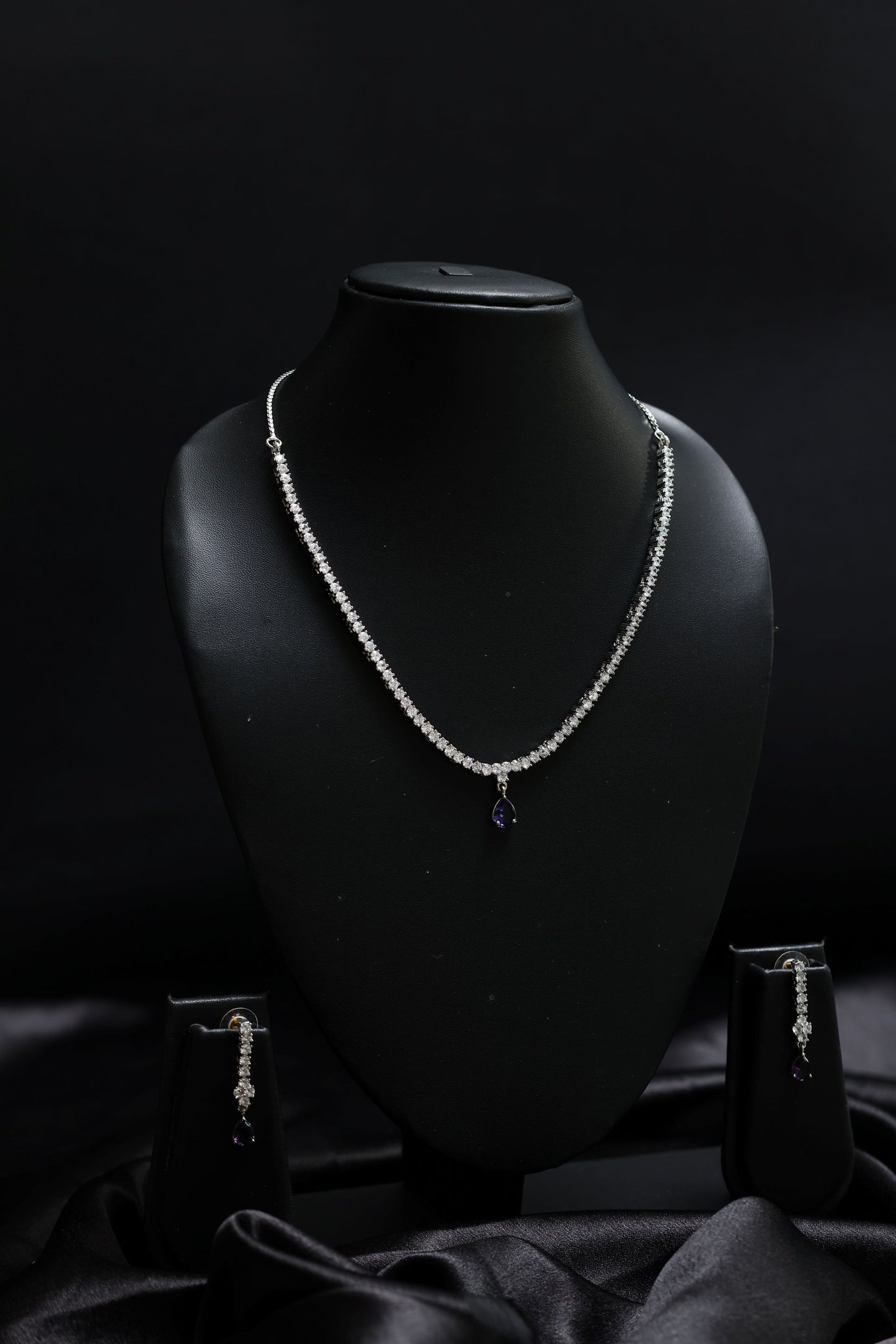 water drop diamond necklace set