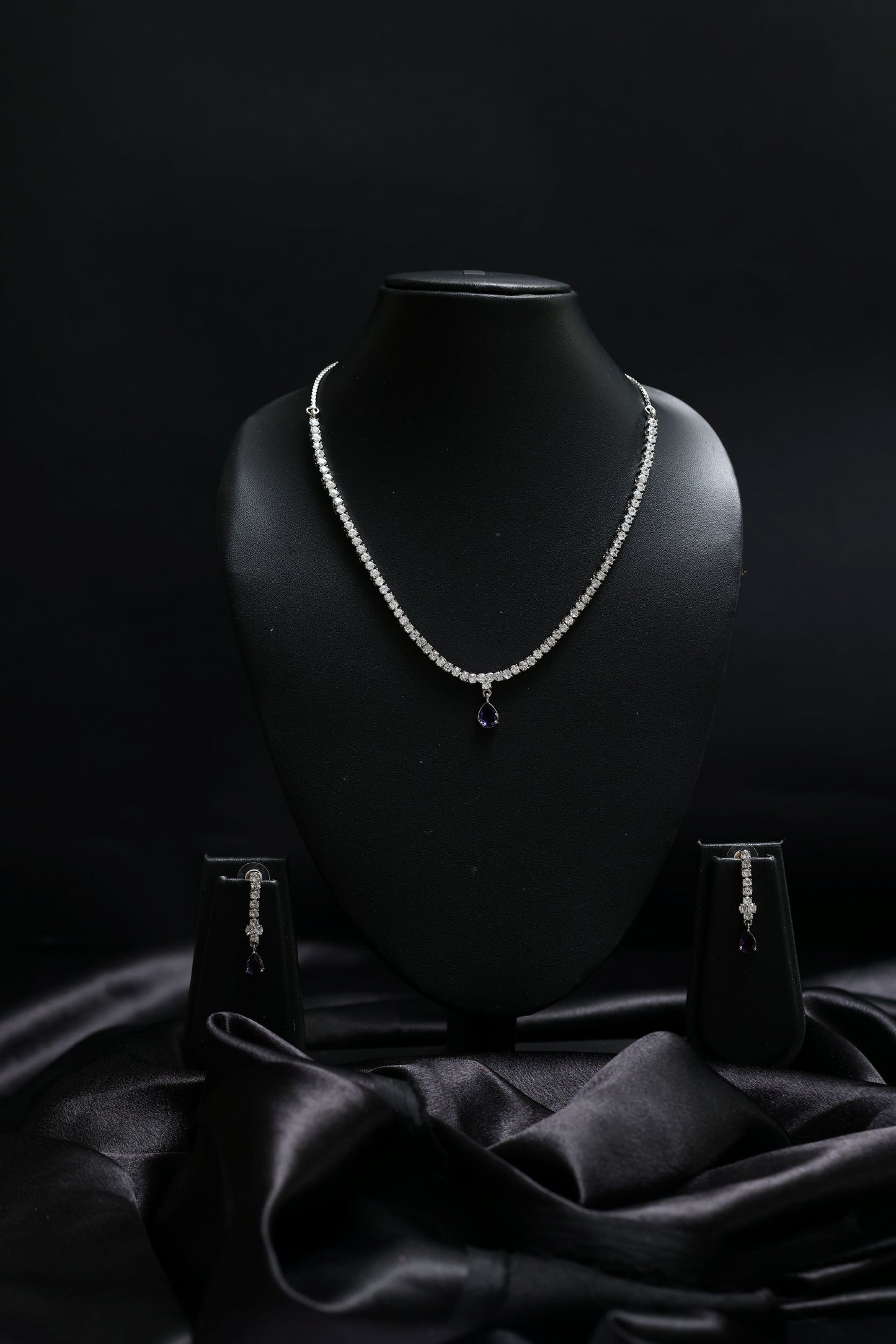 water drop diamond necklace set