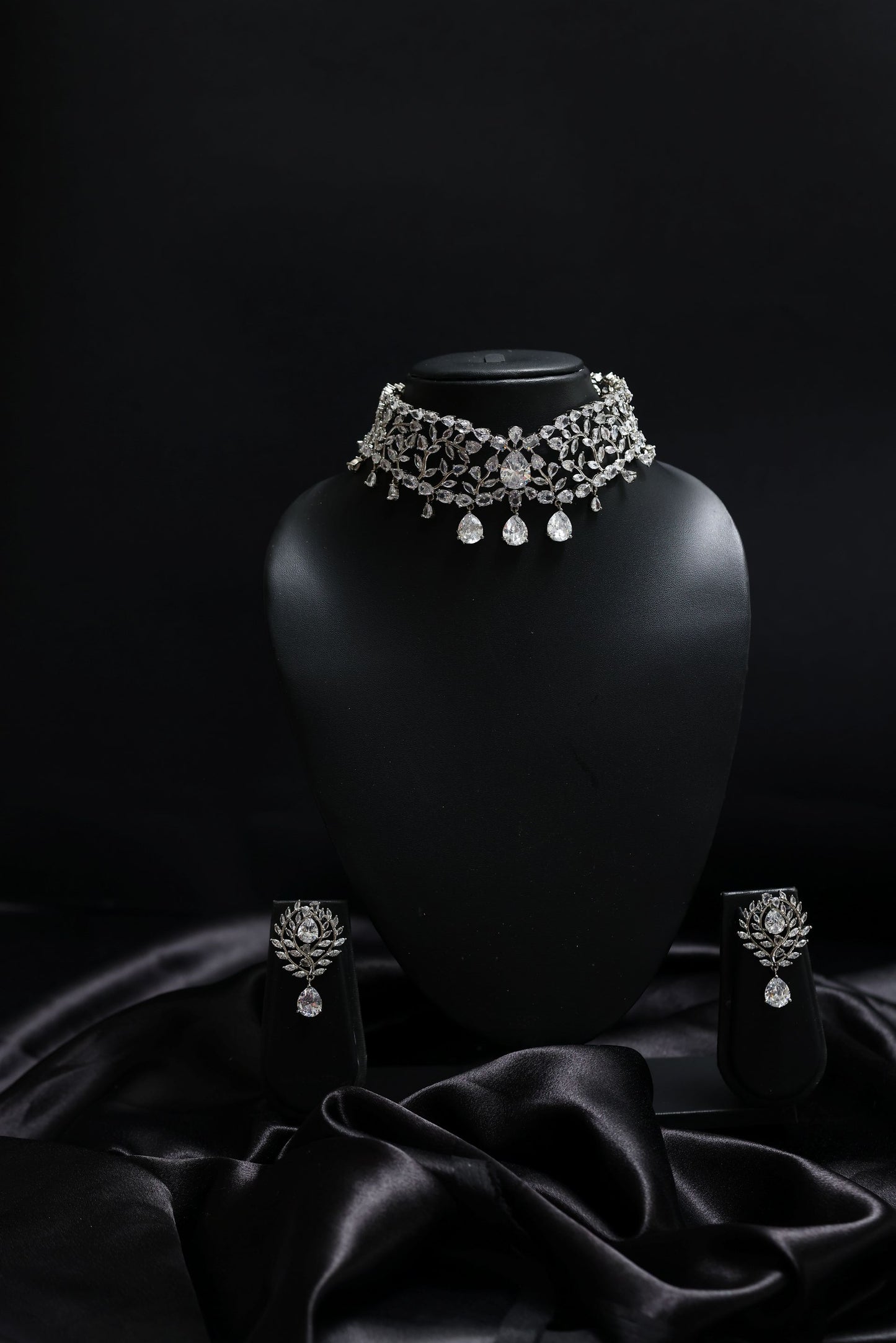 floral motif diamond choker necklace - inspired by radhika merchant