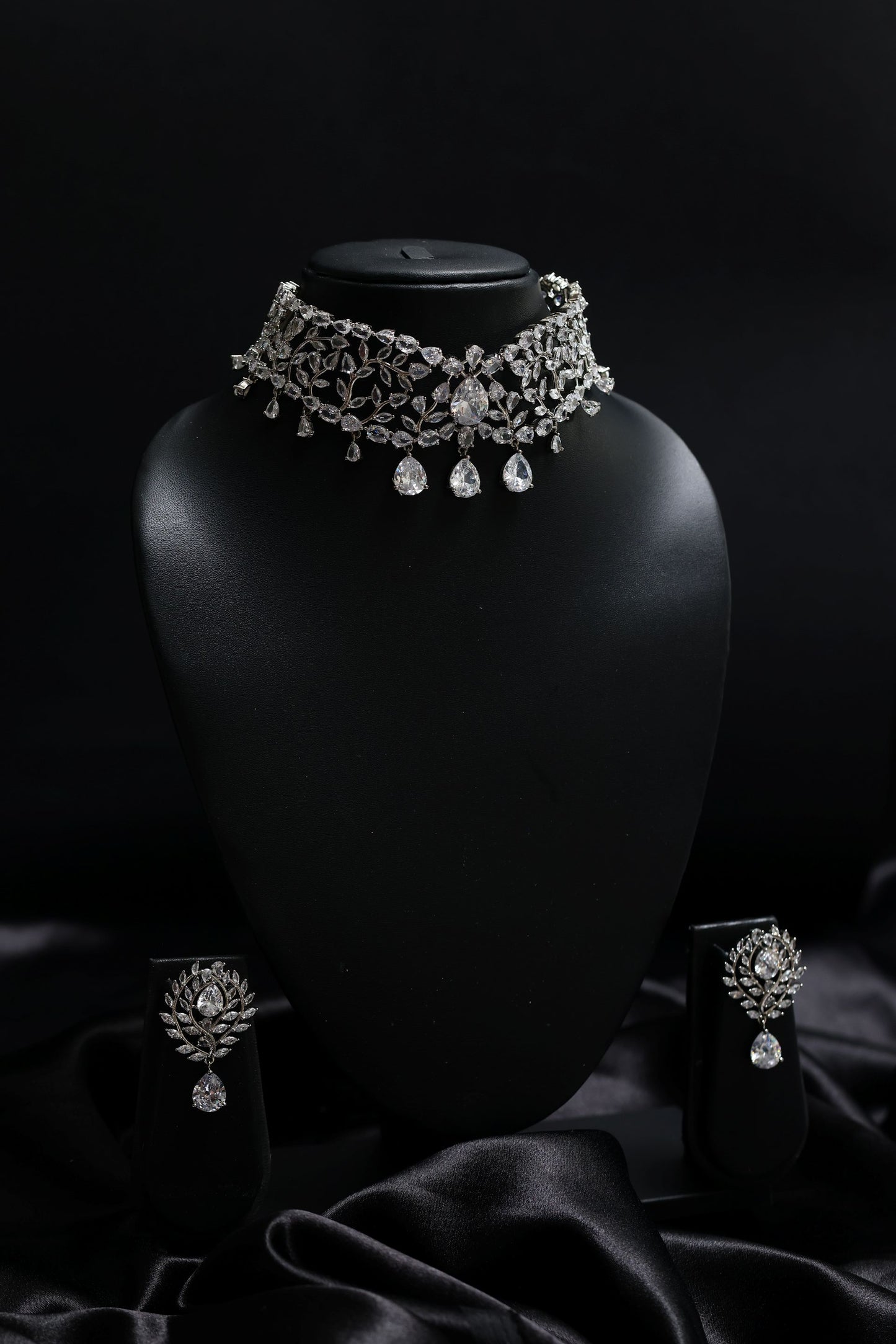 floral motif diamond choker necklace - inspired by radhika merchant