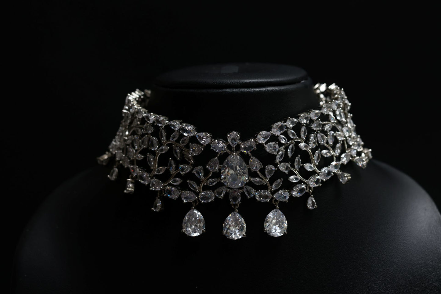 floral motif diamond choker necklace - inspired by radhika merchant