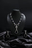 Black Sapphire Elegance Doublet Diamond Necklace Set