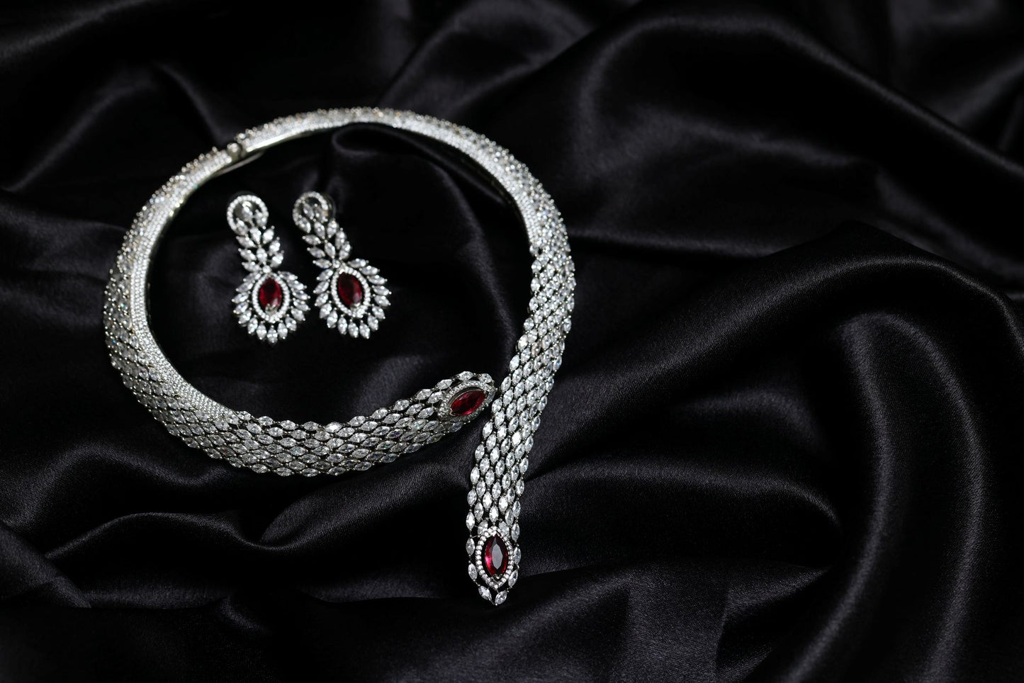 starlight serpent ruby & diamond necklace set