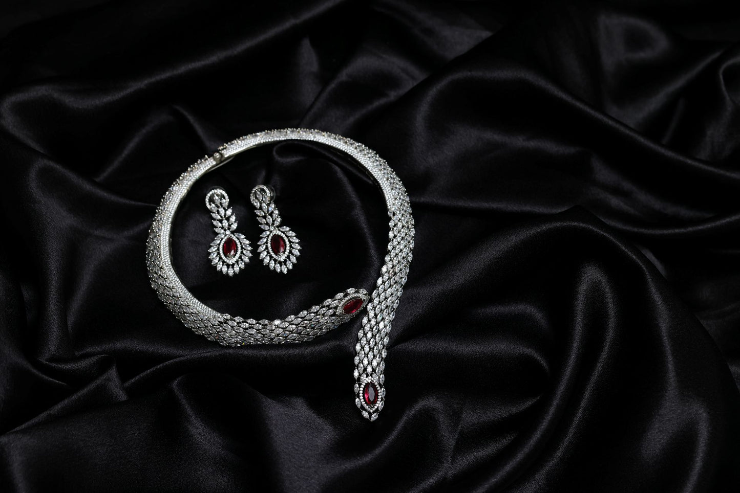 starlight serpent ruby & diamond necklace set