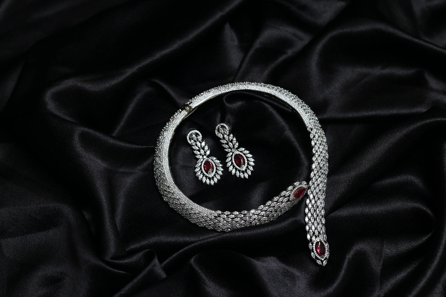 starlight serpent ruby & diamond necklace set