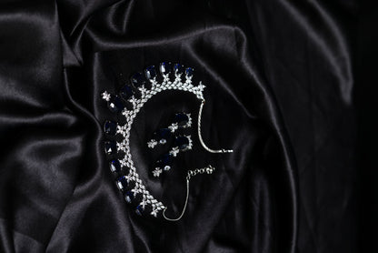 Gala Stunning Blue Sapphire Diamond Necklace Set