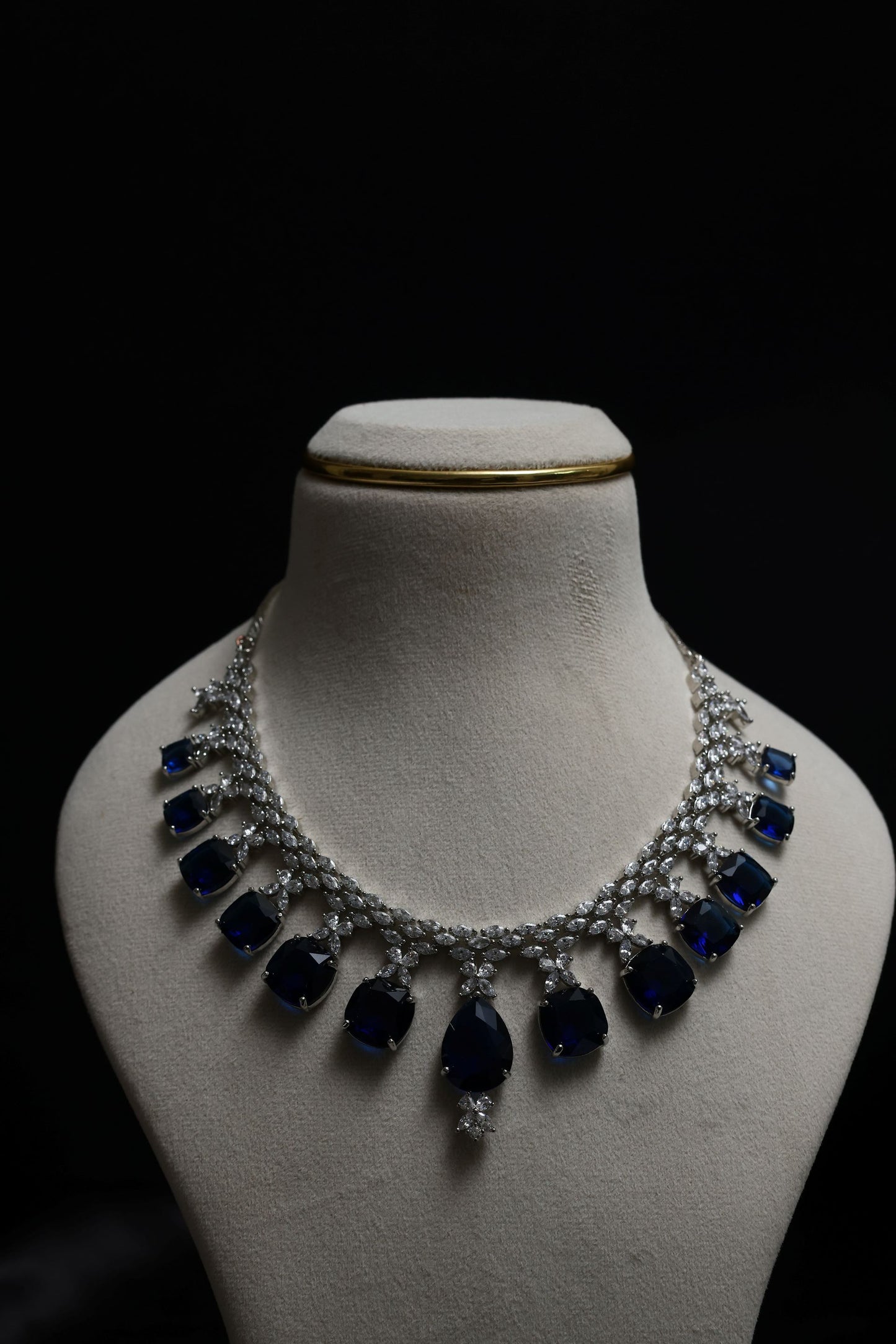 midnight sapphire royale diamond choker necklace