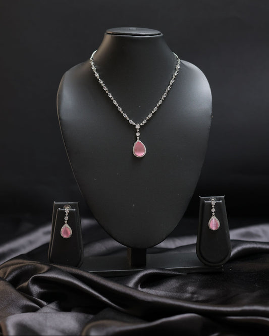 Aura Pink Diamond Necklace Set