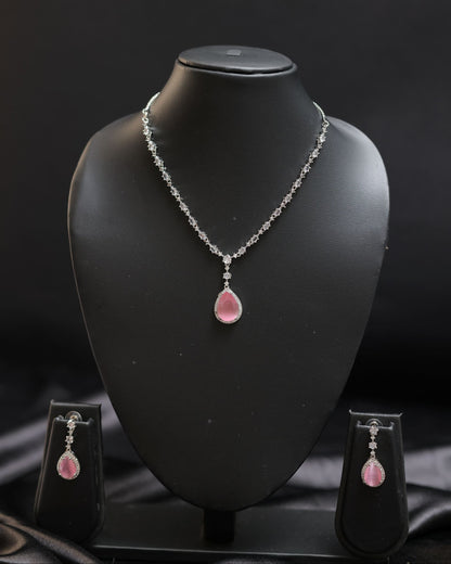 Aura Pink Diamond Necklace Set