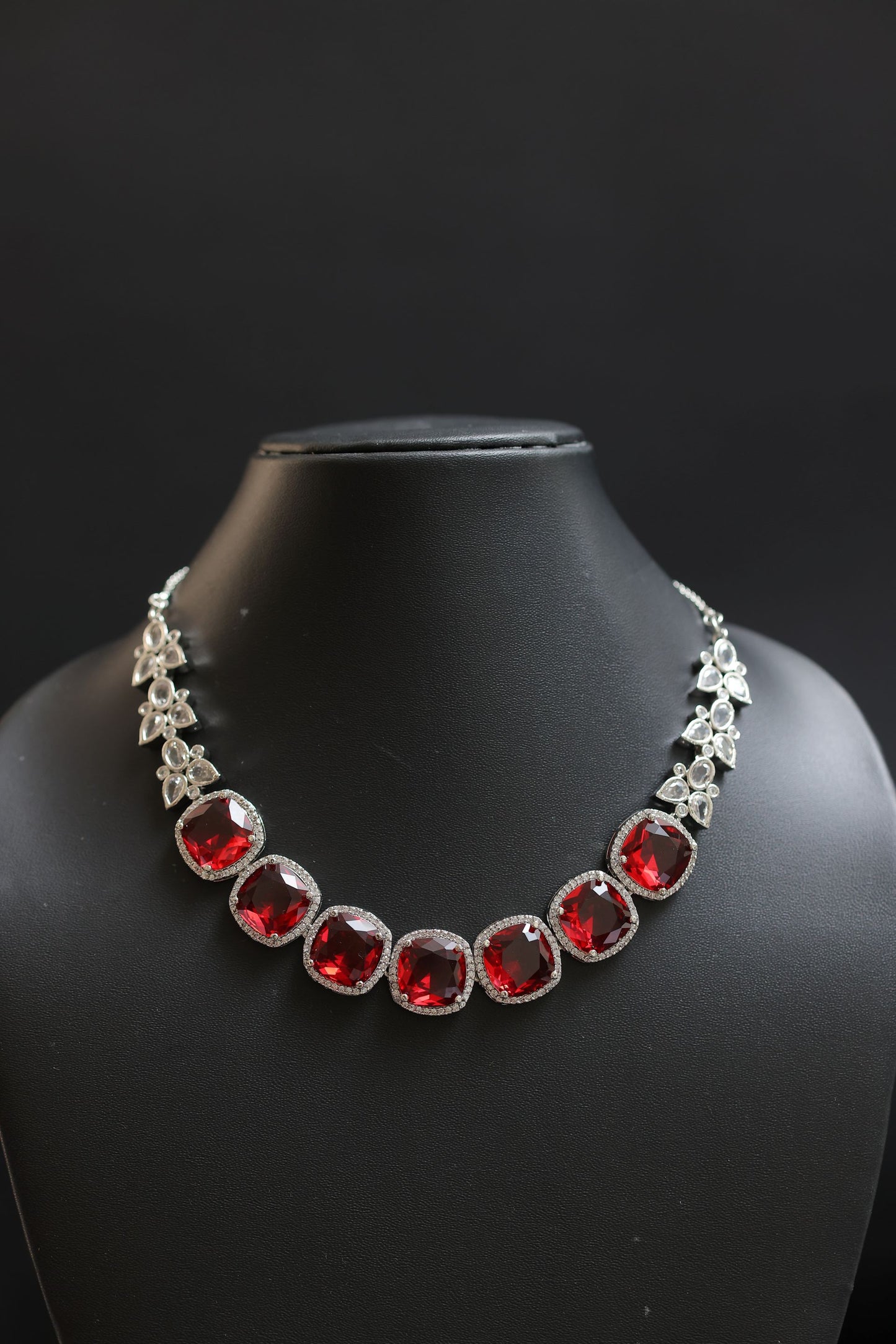 marquise ruby diamond necklace set