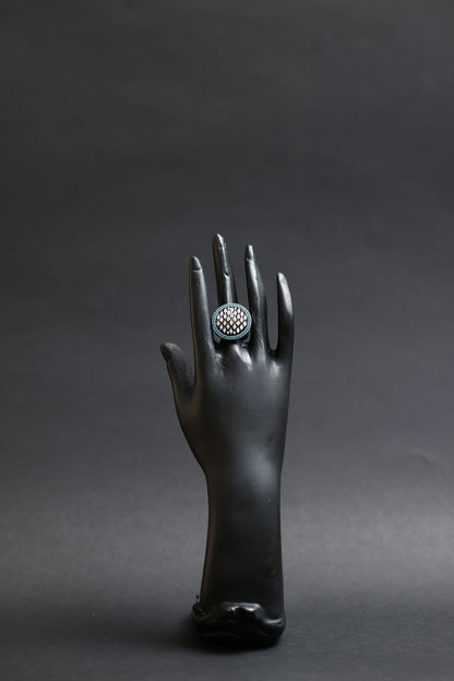 Turquoise Mist Diamond Dome Statement Ring