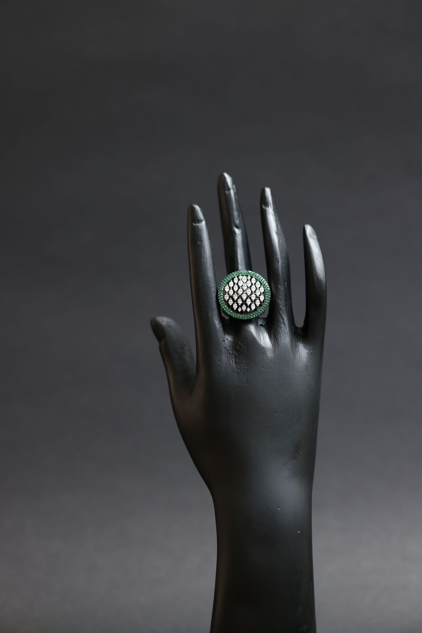 shimmer dome diamond statement ring