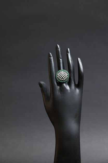 Shimmer Dome Diamond Statement Ring