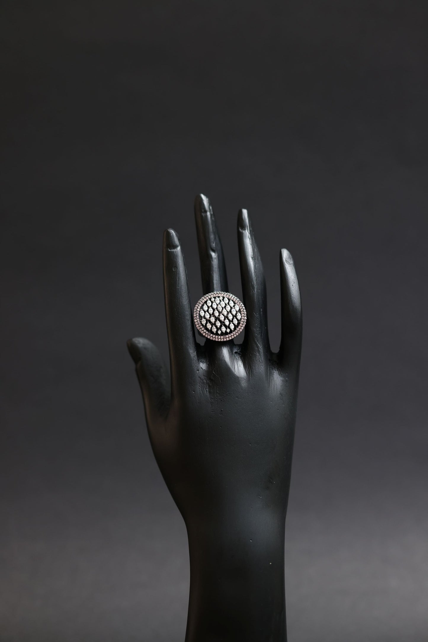 shimmer dome diamond statement ring