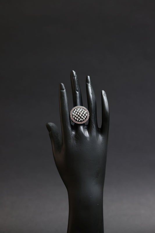 Shimmer Dome Diamond Statement Ring