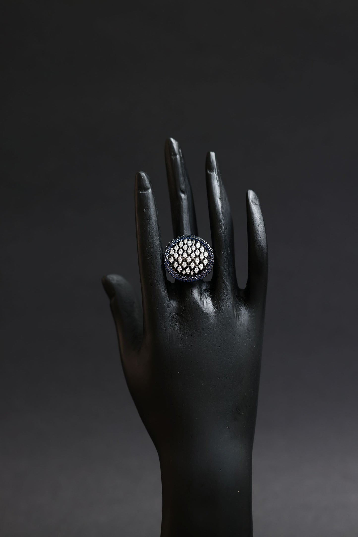 shimmer dome diamond statement ring