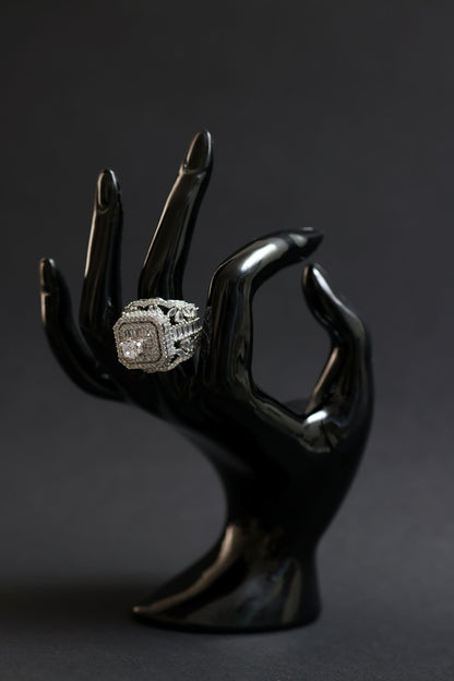 Imperial Quad-Halo Diamond Fortress Statement Ring