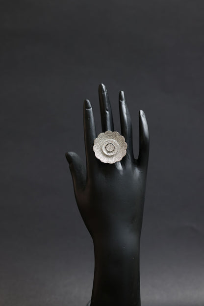 Floral Frost Radiance Diamond Statement Ring