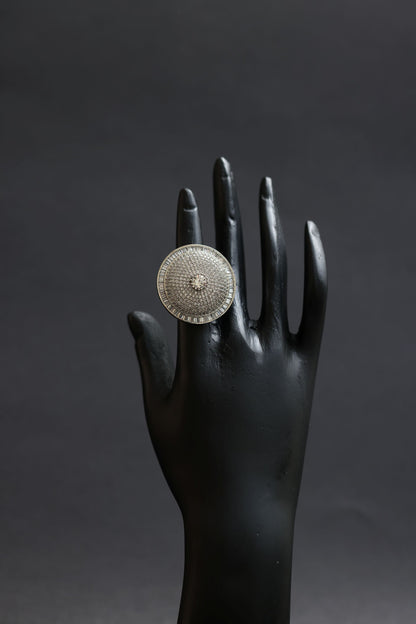 Celestial Radiant Halo Diamond Statement Ring